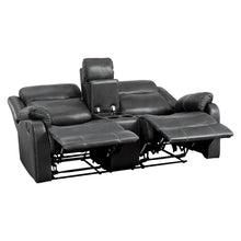 9990GY-2 Double Lay Flat Reclining Love Seat with Center Console
