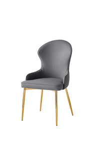 7452GYS Side Chair, Grey & Gold