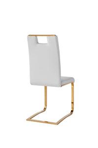 7451WTS Side Chair, White & Gold