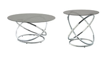 3707-01 Round Coffee Table with Glass Top & Chrome Base