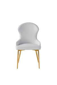 7452WTS Side Chair, White & Gold