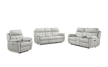 99032PSVE-2C Power Reclining Console Loveseat, Silver