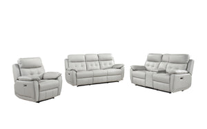 99032PSVE-2C Power Reclining Console Loveseat, Silver