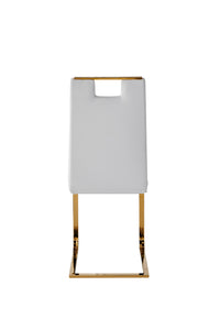 7451WTS Side Chair, White & Gold