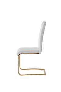 7451WTS Side Chair, White & Gold