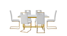 7451WTS Side Chair, White & Gold