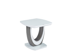 5922-04ET End Table, White Glass & U-Shaped Pedestal Base