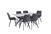 5916-63DT Dining Table with Sintered Stone Top & Black Metal Legs