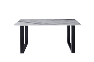 5915-63DT Dining Table with Sintered Stone Top & Black Metal Legs