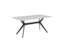 5916-63DT Dining Table with Sintered Stone Top & Black Metal Legs