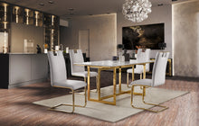 7451WTS Side Chair, White & Gold