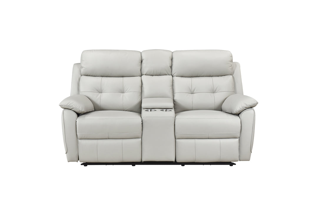 99032PSVE-2C Power Reclining Console Loveseat, Silver