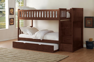 B2013SBDC-1*R Twin/Twin Step Bunk Bed with Twin Trundle