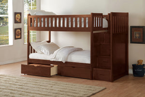 B2013SBDC-1*T Twin/Twin Step Bunk Bed with Storage Boxes