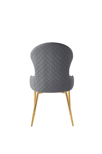 7452GYS Side Chair, Grey & Gold