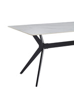 5916-63DT Dining Table with Sintered Stone Top & Black Metal Legs