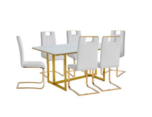 7451WTS Side Chair, White & Gold