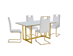 7451WTS Side Chair, White & Gold