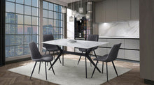 5916-63DT Dining Table with Sintered Stone Top & Black Metal Legs