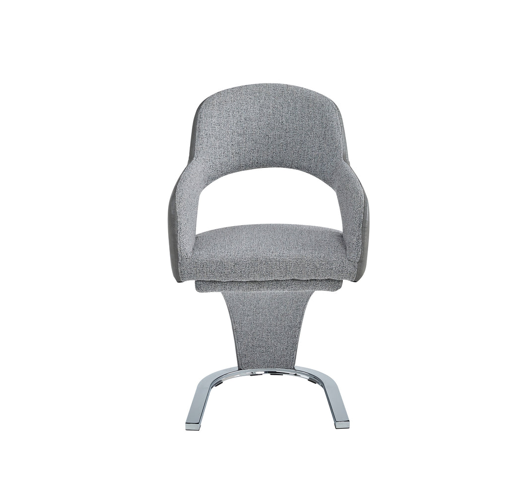 5922GYS Side Chair, Grey & Chrome