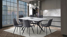 5916-63DT Dining Table with Sintered Stone Top & Black Metal Legs