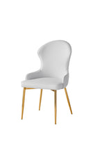 7452WTS Side Chair, White & Gold