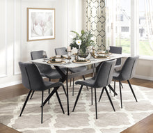 5916-63DT Dining Table with Sintered Stone Top & Black Metal Legs