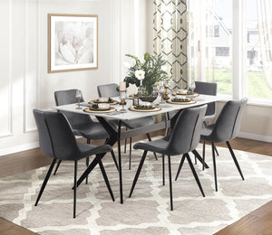 5916-63DT Dining Table with Sintered Stone Top & Black Metal Legs