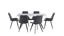 5916-63DT Dining Table with Sintered Stone Top & Black Metal Legs