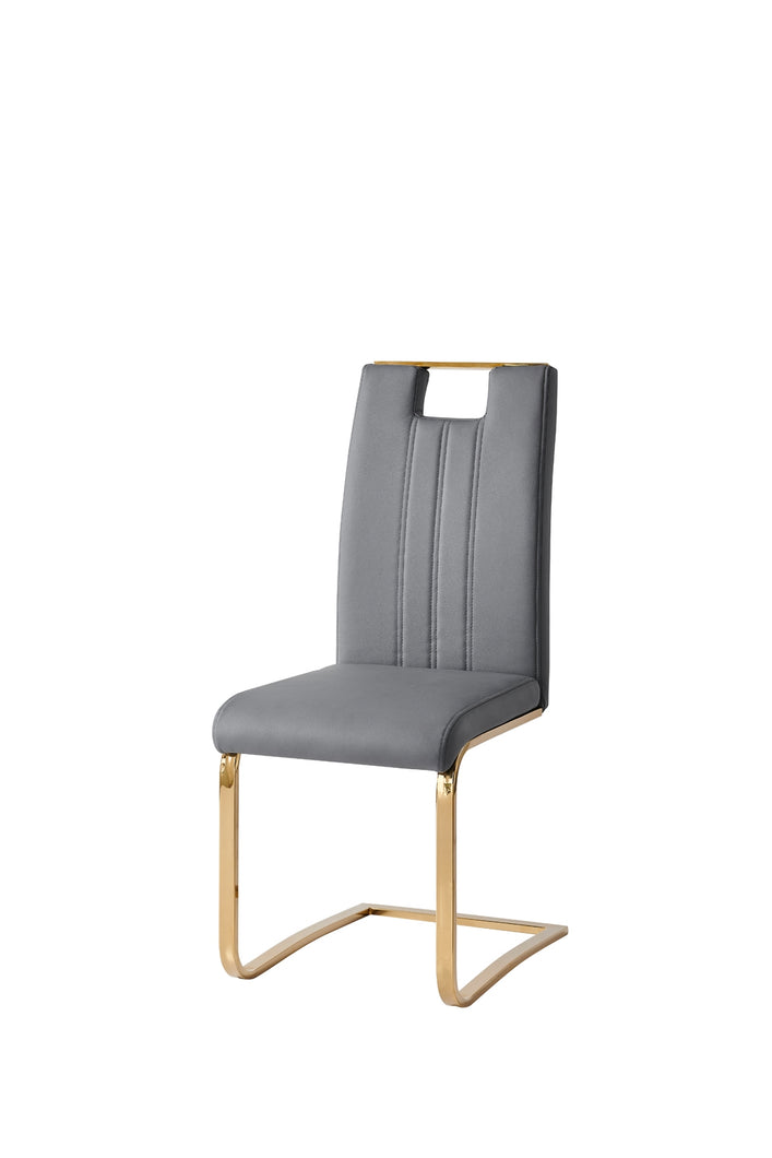 7451GYS Side Chair, Grey & Gold