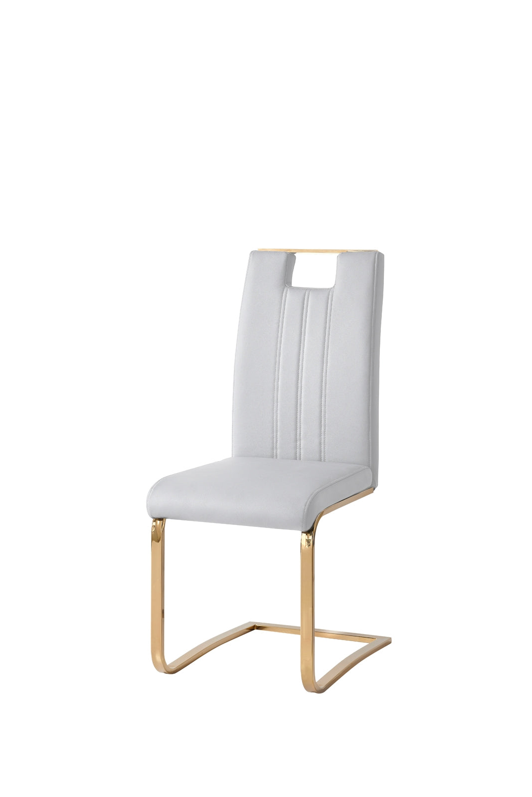 7451WTS Side Chair, White & Gold