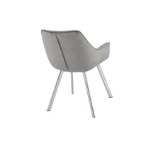 1322C-GY Arm Chair, Grey Velvet with Chrome Legs