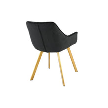 1322G-BK Arm Chair, Black Velvet with Gold Legs