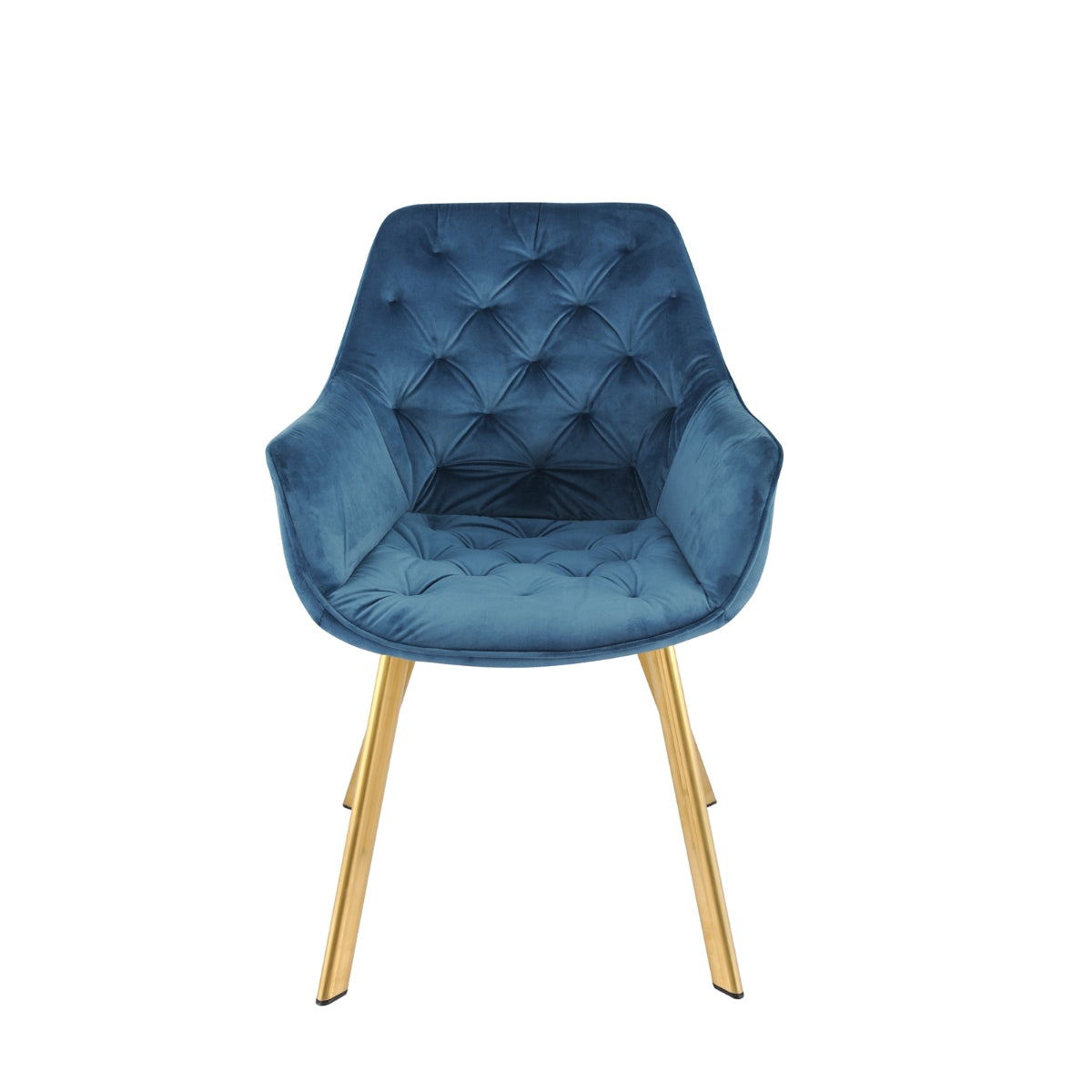 1322G-BU Arm Chair, Blue Velvet with Gold Legs