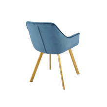 1322G-BU Arm Chair, Blue Velvet with Gold Legs