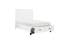 1450WH-1* Queen Platform Bed with Footboard Storage