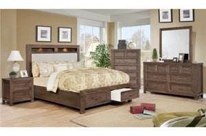 1700Q Queen Storage Bed with Upholstered Headboard & LED Lights