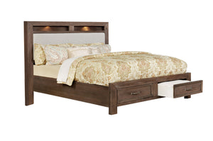 1700K King Storage Bed with Upholstered Headboard & LED Lights