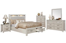 1700WK King Storage Bed with Upholstered Headboard & LED Lights