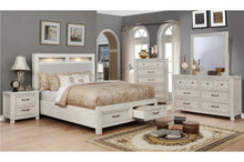 1700WQ Queen Storage Bed with Upholstered Headboard & LED Lights