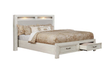 1700WK King Storage Bed with Upholstered Headboard & LED Lights