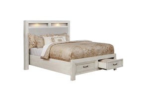 1700WK King Storage Bed with Upholstered Headboard & LED Lights