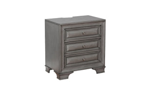 1701GY-4 Nightstand with USB Port and LED Lights