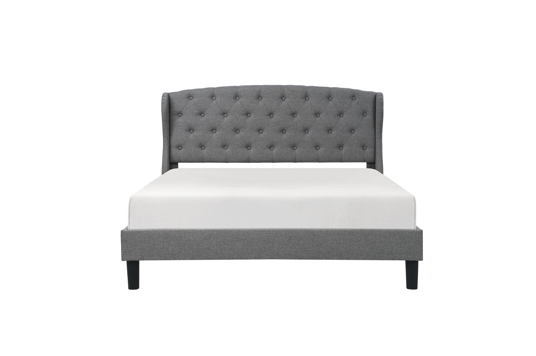 1895-1 Queen Upholstered Bed in a Box, Light Grey