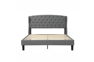 1895-1 Queen Upholstered Bed in a Box, Light Grey