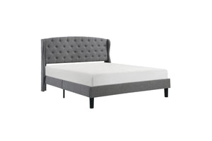 1895-1 Queen Upholstered Bed in a Box, Light Grey