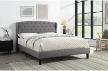 1895-1 Queen Upholstered Bed in a Box, Light Grey