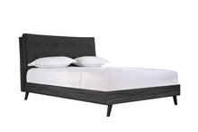 1962DGK King Bed with Upholstered Headboard, Dark Grey