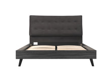 1962DGK King Bed with Upholstered Headboard, Dark Grey