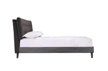 1962DGK King Bed with Upholstered Headboard, Dark Grey